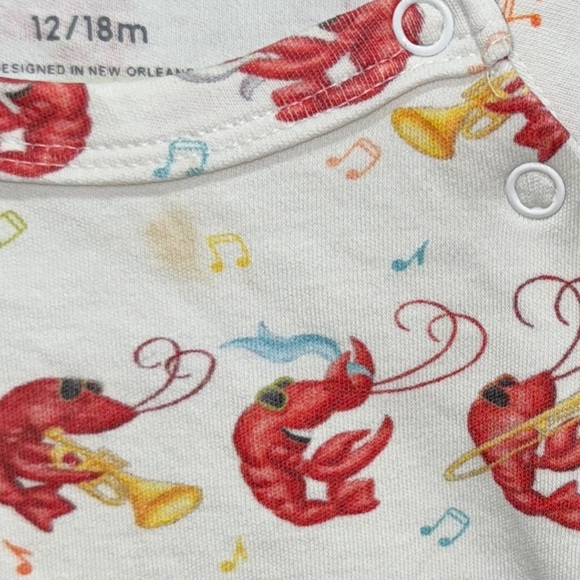 NOLA tawk Mardi Gras crawfish onesie baby boy girl nola toddler Louisiana LSU - Picture 4 of 6